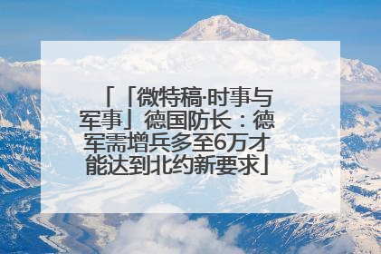 「微特稿·时事与军事」德国防长：德军需增兵多至6万才能达到北约新要求