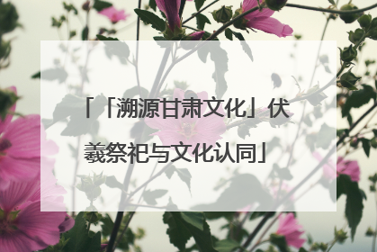「溯源甘肃文化」伏羲祭祀与文化认同