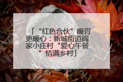 “红色合伙”暖胃更暖心：新城街道阎家小庄村“爱心午餐”情满乡村