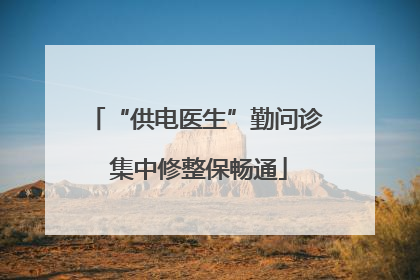 “供电医生”勤问诊 集中修整保畅通