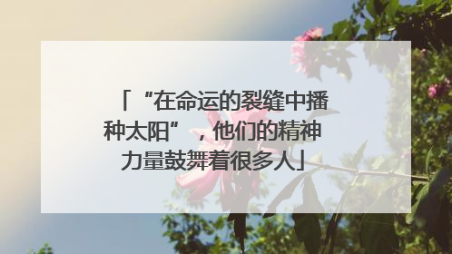 “在命运的裂缝中播种太阳”，他们的精神力量鼓舞着很多人