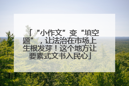 “小作文”变“填空题”，让法治在市场上生根发芽！这个地方让要素式文书入民心