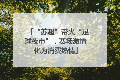 “苏超”带火“足球夜市”，赛场激情化为消费热情