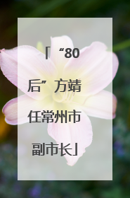 “80后”方靖任常州市副市长