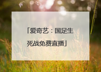 爱奇艺：国足生死战免费直播