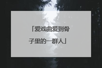 爱戏曲爱到骨子里的一群人