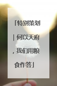 特别策划｜何以天府，我们用粮食作答