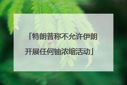 特朗普称不允许伊朗开展任何铀浓缩活动