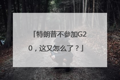 特朗普不参加G20，这又怎么了？