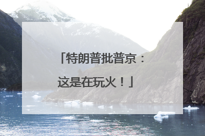 特朗普批普京：这是在玩火！