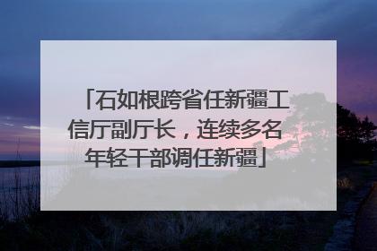 石如根跨省任新疆工信厅副厅长，连续多名年轻干部调任新疆