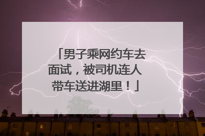 男子乘网约车去面试，被司机连人带车送进湖里！