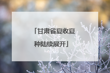 甘肃省夏收夏种陆续展开