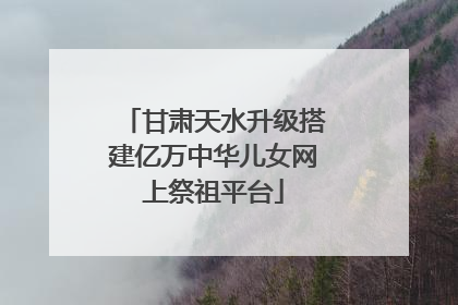 甘肃天水升级搭建亿万中华儿女网上祭祖平台