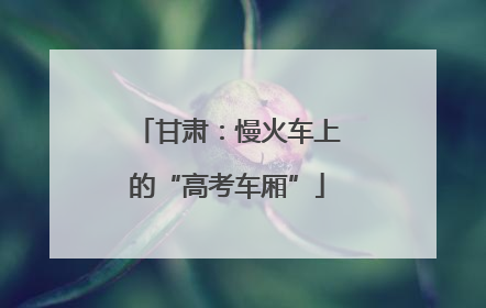 甘肃：慢火车上的“高考车厢”