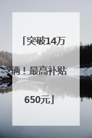 突破14万辆！最高补贴650元
