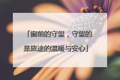 窗前的守望，守望的是旅途的温暖与安心