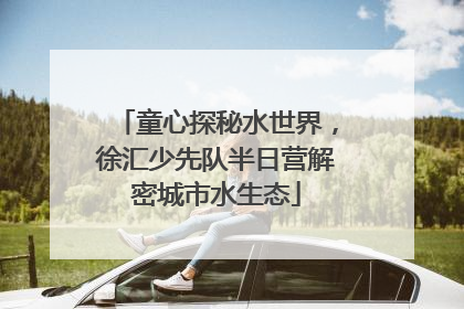 童心探秘水世界，徐汇少先队半日营解密城市水生态