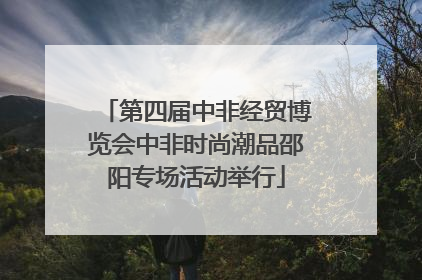 第四届中非经贸博览会中非时尚潮品邵阳专场活动举行
