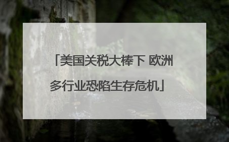 美国关税大棒下 欧洲多行业恐陷生存危机