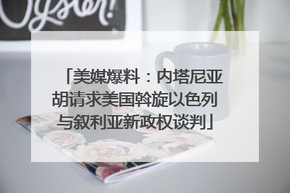 美媒爆料：内塔尼亚胡请求美国斡旋以色列与叙利亚新政权谈判