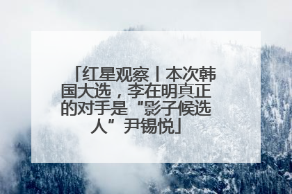 红星观察丨本次韩国大选，李在明真正的对手是“影子候选人”尹锡悦