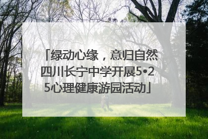 绿动心缘，意归自然 四川长宁中学开展5•25心理健康游园活动