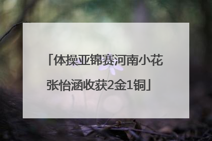 体操亚锦赛河南小花张怡涵收获2金1铜