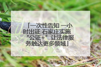 一次性告知 一小时出证 石家庄实施“公证+”让法律服务触达更多领域
