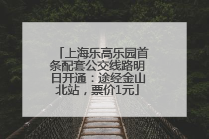 上海乐高乐园首条配套公交线路明日开通：途经金山北站，票价1元