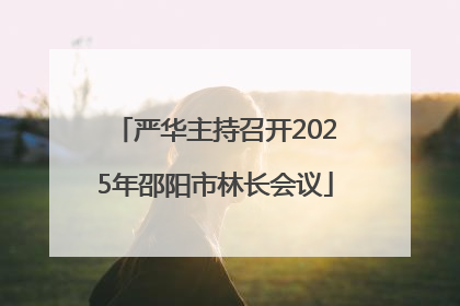 严华主持召开2025年邵阳市林长会议