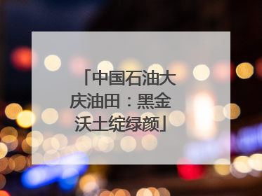 中国石油大庆油田：黑金沃土绽绿颜