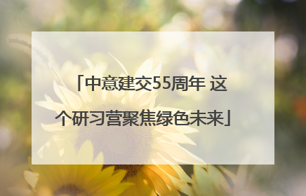 中意建交55周年 这个研习营聚焦绿色未来