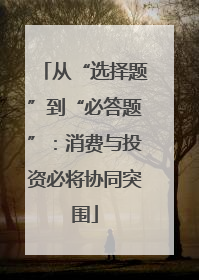 从“选择题”到“必答题”：消费与投资必将协同突围