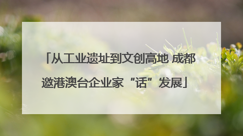 从工业遗址到文创高地 成都邀港澳台企业家“话”发展