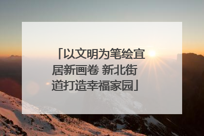 以文明为笔绘宜居新画卷 新北街道打造幸福家园