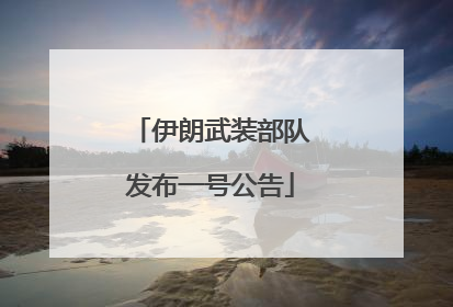 伊朗武装部队发布一号公告