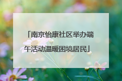 南京怡康社区举办端午活动温暖困境居民