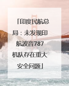 印度民航总局：未发现印航波音787机队存在重大安全问题