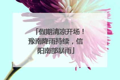 假期清凉开场！豫南降雨持续，信阳南部暴雨
