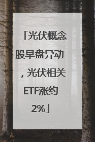 光伏概念股早盘异动，光伏相关ETF涨约2%