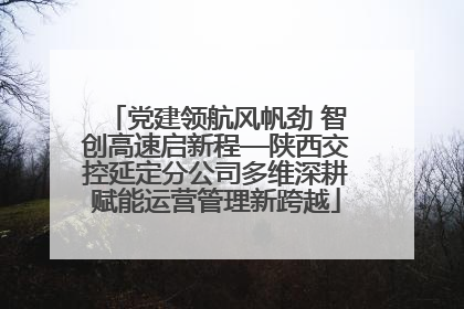 党建领航风帆劲 智创高速启新程—陕西交控延定分公司多维深耕赋能运营管理新跨越
