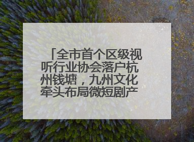 全市首个区级视听行业协会落户杭州钱塘，九州文化牵头布局微短剧产业高地