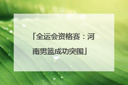 全运会资格赛：河南男篮成功突围