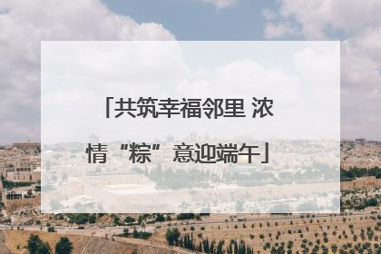 共筑幸福邻里 浓情“粽”意迎端午
