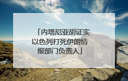 内塔尼亚胡证实以色列打死伊朗情报部门负责人