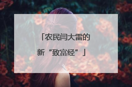 农民闫大雷的新“致富经”