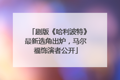 剧版《哈利波特》最新选角出炉，马尔福饰演者公开