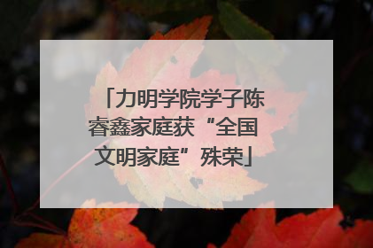 力明学院学子陈睿鑫家庭获“全国文明家庭”殊荣