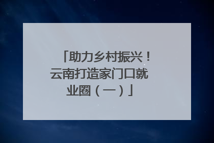 助力乡村振兴！云南打造家门口就业圈（一）